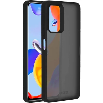 Afbeelding van Accezz Hoesje Geschikt voor Xiaomi Redmi Note 11 Pro Rugged Frosted Backcover Zwart