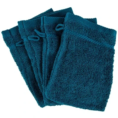 Afbeelding van De Witte Lietaer Washandjes Stephanie 21 Cm Donkergroen 4 Stuks
