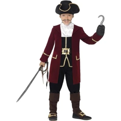 Image de Déguisement Capitaine Pirate Luxe Garçon 7/9 ANS Rouge 43997M Smiffys