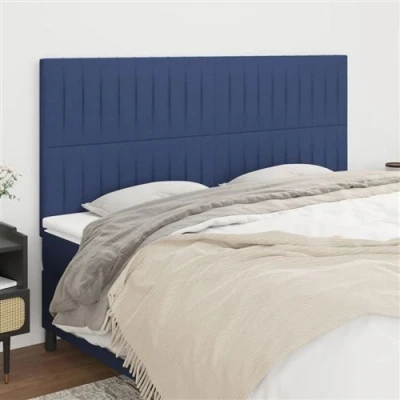 Afbeelding van vidaXL Hoofdborden 4 st 80x5x78/88 cm stof blauw