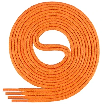 Afbeelding van Di Ficchiano SW 03 Groen Oranje 110 Ronde veters, gewaxt, diameter 2 4 mm, voor stadsschoenen, wandelschoenen en leren schoenen, oranje, cm/diameter 3 mm