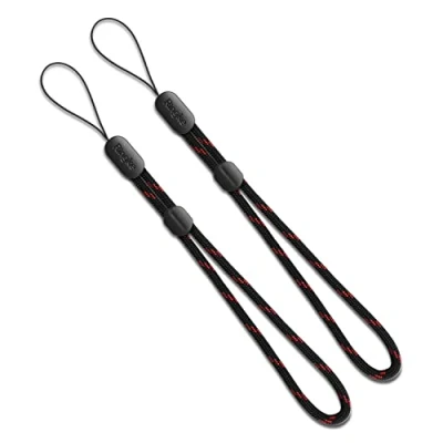 Afbeelding van Ringke Lanyard Polsband [Black Ruby] [2 stuks] voor telefoon, smartphone, camera, DSLR, USB