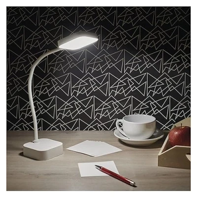 Afbeelding van EMOS Emily Led bureaulamp, oplaadbaar via USB, 96 uur verlichtingsduur, vermogen 2 W, helderheid 100 lm, draadloos, flexibel, traploos dimmen, 1 m USB oplaadkabel, wit
