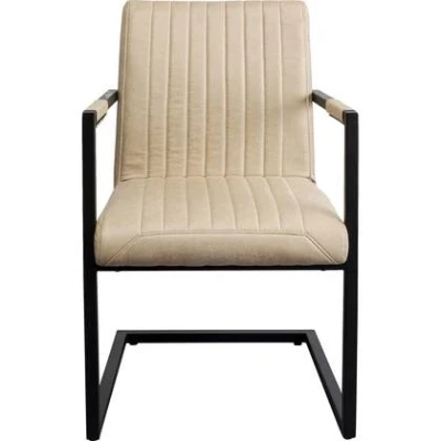 Afbeelding van Stoel met armleuning Cantilever Thamos beige Kare Design