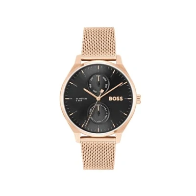 Afbeelding van BOSS Tyler Chronograaf roségold schwarz, Heren, Maat: One Size, schwarz