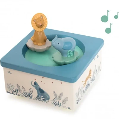 Afbeelding van Moulin roty muziekdoosje leeuw en olifant