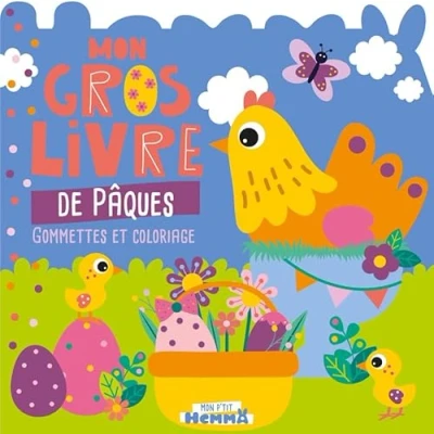 Afbeelding van POULE MON GROS LIVRE DE PAQUES GOMMETTES ET COLORIAGES