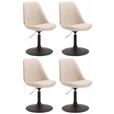 Image de CLP Lot de 4 Chaises salle à manger Maverick tissu avec pied trompette , Crème/Noir