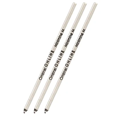 Image de Lot de 3 recharges à bille standard D1 Couleur : noir Pointe moyenne Mini recharge stylo rechargeable Pour stylos multicolores Étanche