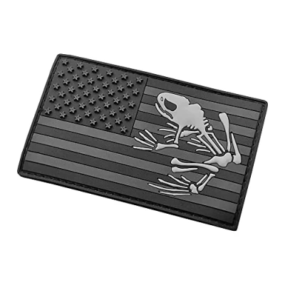 Afbeelding van LEGEEON Blackout Frogman DEVGRU Bone Frog America Flag Seals Rubber Patch