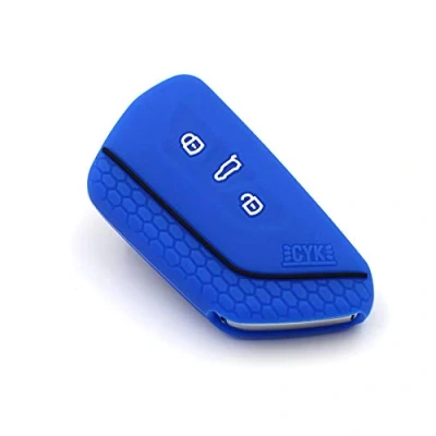 Afbeelding van VF beschermhoes voor autosleutels, siliconen, 3 knoppen , blauw