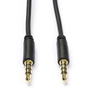 Afbeelding van 3.5 mm jack kabel Goobay 1.5 meter (4 polig, Stereo, Verguld, 100% koper)