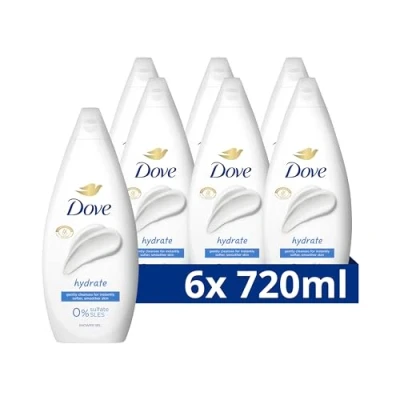 Afbeelding van Dove Essential Care Verzorgende Douchegel Hydrate voor dagelijkse milde reiniging 6 x 720 ml