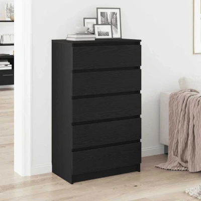 Afbeelding van vidaXL Ladekast 60x36x103 cm bewerkt hout zwart eikenkleur