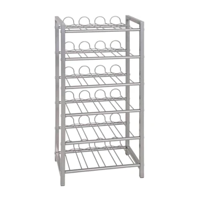 Afbeelding van HAKU Möbel wijnrek aluminium, metaal maat: L 34 cm x H 72 D 22 cm, stijl: modern