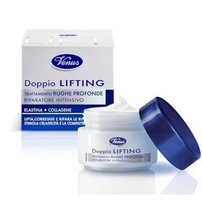 Afbeelding van Venus, dubbele lifting behandeling diepe rimpels, intensieve hersteller met elasticiteit en collageen, vermindert rimpels verstevigt de huid, stimuleert elasticiteit, 50 ml, klinisch getest
