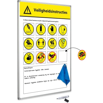 Afbeelding van Veiligheidsbord 30x45 cm inclusief accessoires (Nederlandstalig)