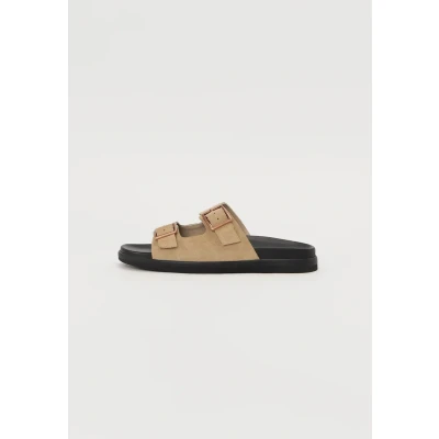 Afbeelding van Jack &amp; Jones Jfwdallas Pantoffels, Heren, Maat: 46, Plaza taupe Veloursleer