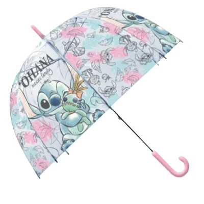 Afbeelding van Disney Stitch Transparante Paraplu Roze