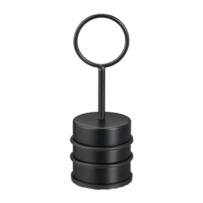 Afbeelding van Relaxdays deurstopper met handgreep zwarte deurstop rvs zonder boren verplaatsbaar