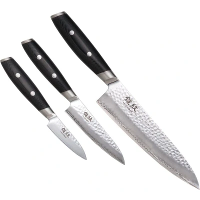 Afbeelding van Yaxell Japans Serie Tsuchimon Messenset 3 Delig VG10 Staal 61 HRC Lagen Damaststaal...