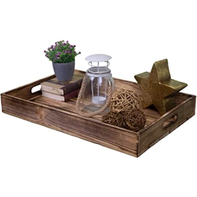 Afbeelding van Houten dienblad, 60 x 40 8 cm, decoratief transportdienblad, beddienblad