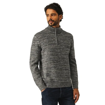 Afbeelding van State of Art Trui Halfzip Gemêleerd Bruin/dessin XXL