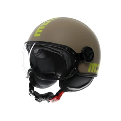 Afbeelding van MOMODESIGN FGTR CLASSIC E2206 Jethelm, open helm voor motorfiets en scooter, dames heren, mat zand/citroen, maat L