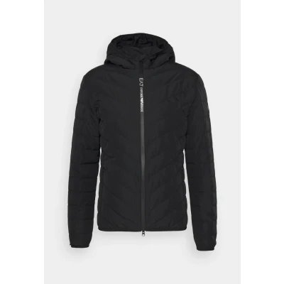 Afbeelding van Emporio Armani heren Gewatteerd jack met donsvulling en logo in de kleur Zwart, maat: XL