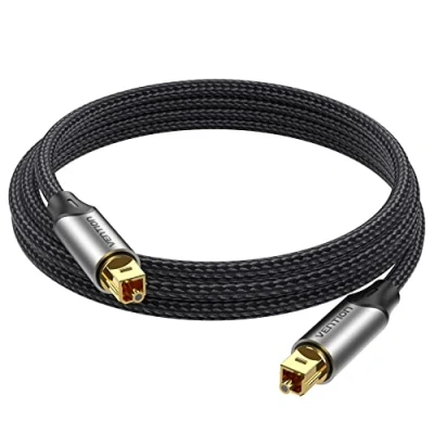 Afbeelding van VENTION Toslink optische kabel, 3 m, digitale audiokabel, S/PDIF, gevlochten, verguld, met aluminium schaal, glasvezelkabel voor soundbar, stereo installatie, thuisbioscoop, PS4, Xbox