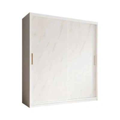 Afbeelding van Meubella Kledingkast Marmer Wit 180 cm