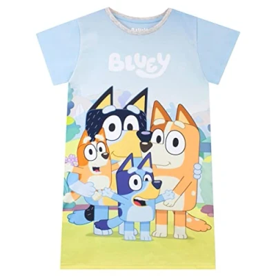 Afbeelding van Bluey Nightie nachthemd voor meisjes met korte mouwen, Meerkleurig