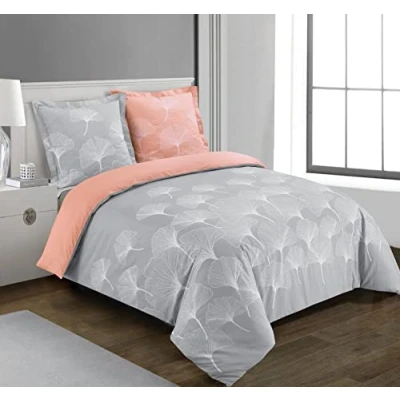 Afbeelding van Vision Ginko grey Omkeerbaar Dekbedovertrek 240x220cm met 2 bijhorende slopen 100% katoen