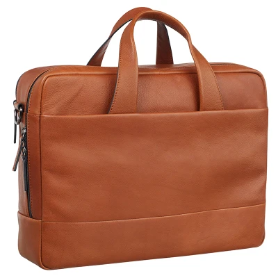 Afbeelding van Leonhard Heyden Hamburg Zipped Briefcase 2 Compartment cognac