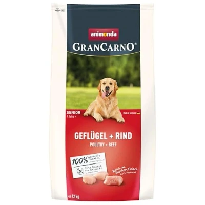Afbeelding van Voordeelpakket: 2x12kg animonda GranCarno Senior Gevogelte + Rund droogvoer voor honden