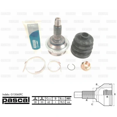 Afbeelding van PASCAL G13060PC Homokineet Wielzijde MAZDA: 6 Hatchback