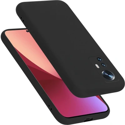 Afbeelding van Cadorabo Hoesje geschikt voor Xiaomi 12 / 12X in LIQUID ZWART Beschermhoes gemaakt van flexibel TPU silicone Case Cover