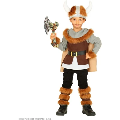 Afbeelding van Widmann Piraat &amp; Viking Kostuum Ivaricus De Jonge Jongen Bruin, Grijs Maat 140 Carnavalskleding Verkleedkleding