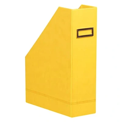 Afbeelding van RHODIA 318936C Jonquille tijdschriftenstandaard 10 x 25 31 cm oranje buitenkant van kunstleer collectie Home Office Rhodiarama organisatie voor kantoor en opslag design