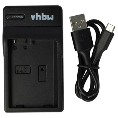 Afbeelding van vhbw USB batterijlader compatibel met Nikon D5100, D5200, D5300, D5500 batterij digitale camera, DSLR, actiecamera