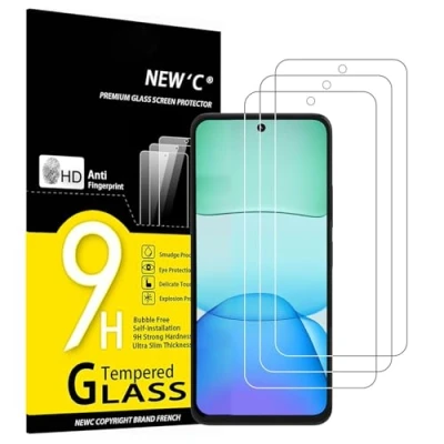 Afbeelding van NEW&#039;C 3 stuks gehard glas voor Xiaomi Redmi 13, effectieve bescherming tegen krassen zonder luchtbellen extreem robuust (0,33 mm HD ultra transparant) hardheid 9H
