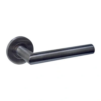 Afbeelding van Intersteel Deurkruk Q 01 op rozet verdekt ø52x6mm PVD antraciet
