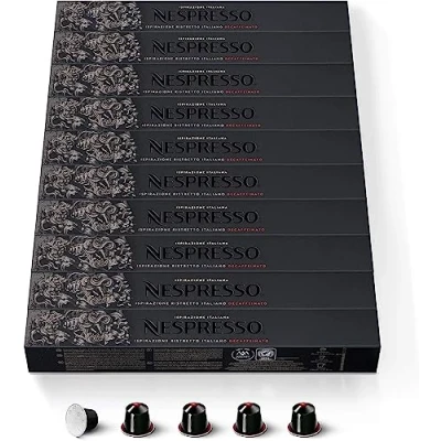 Afbeelding van NESPRESSO Ristretto Decaffeinato koffiecapsules, donker geroosterd, compatibel met originele capsulemachines, 100 stuks