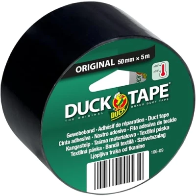 Afbeelding van Duck textieltape 50 mm breed x 5 meter lengte kleur zwart