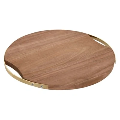 Afbeelding van Snijplank Home ESPRIT Gouden Natuurlijk Metaal Acacia 32,3 x 31,3 1,4 cm