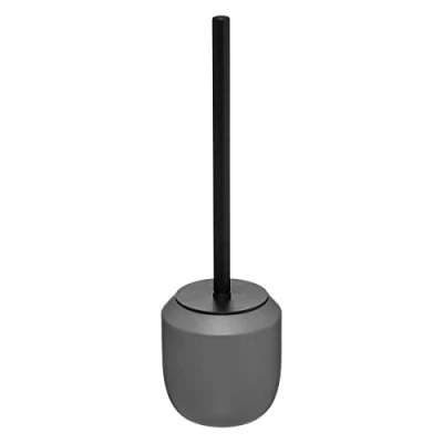 Afbeelding van WC /toiletborstel met houder rond grijs polyresin 39 cm