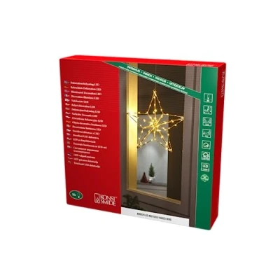 Afbeelding van Konstsmide 1802 883 Deurkrans met verlichting Ster Barnsteen LED Goud Energielabel: G (A G)