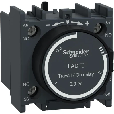 Afbeelding van Schneider Electric TeSys D Tijdcontactblok / Hulpcontactblok Vertragend ON 0.3 3s 1M+1V Schroefklem