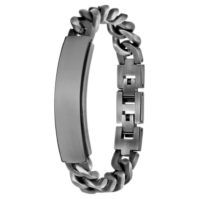 Afbeelding van Lucardi Armband silvercoloured, Heren, Maat: 22cm, Silver/coloured