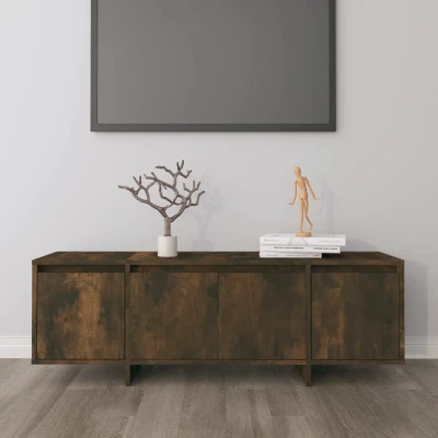 Afbeelding van Tv meubel 120x30x40,5 cm spaanplaat gerook eikenkleurig